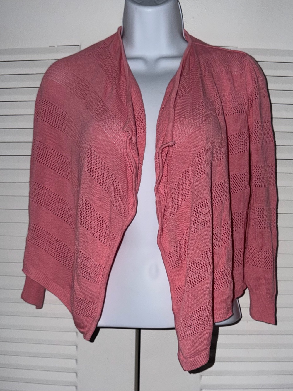 INC International Concepts Pink Cardigan with Textured Pattern Size M T0119